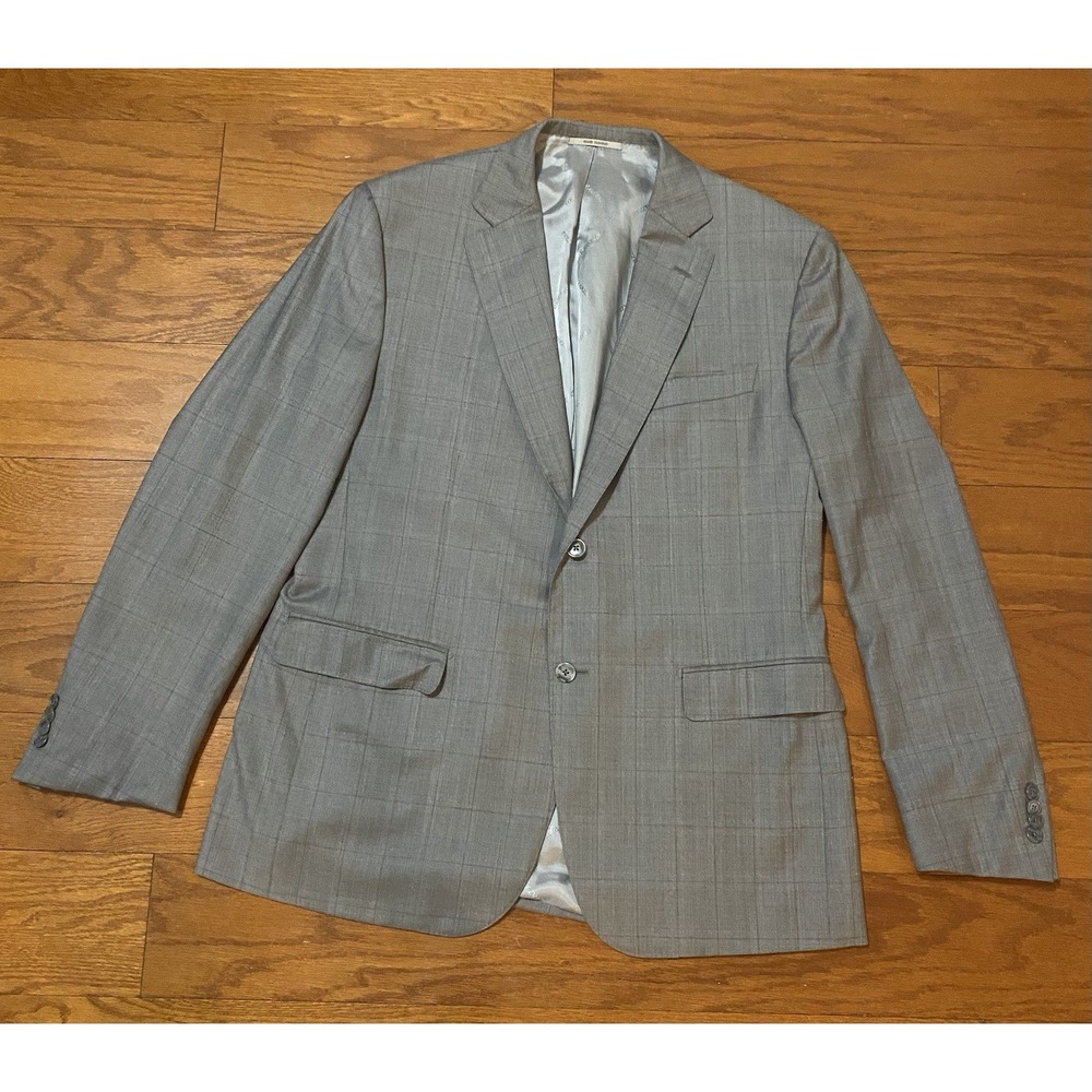 Ravazzolo Italy Men Gray Plaid Virgin WOOL Blazer 56 Sport Coat Jacket Super 130